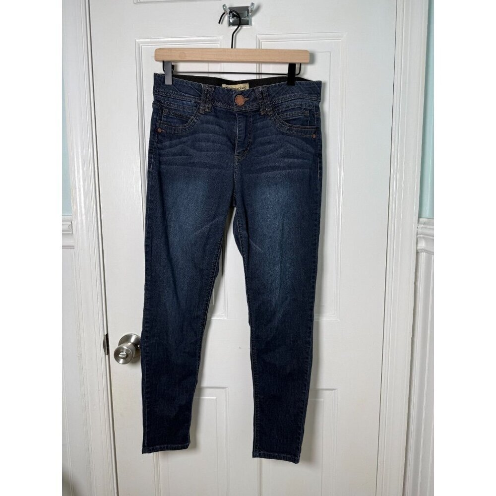 Democracy Jeans Womens 8 Blue Denim Ab Technology Slim Ankle Dark Wash